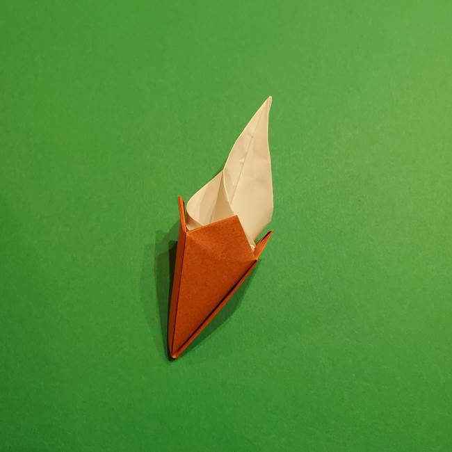 折り紙のソフトクリーム(立体)の折り方作り方コーン(41)