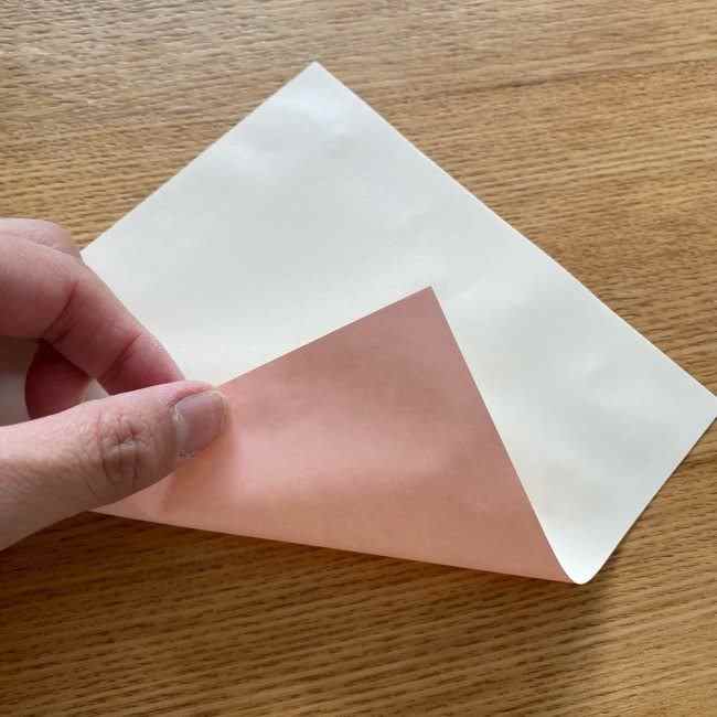 桜の折り紙 メッセージカードの折り方作り方 (1)