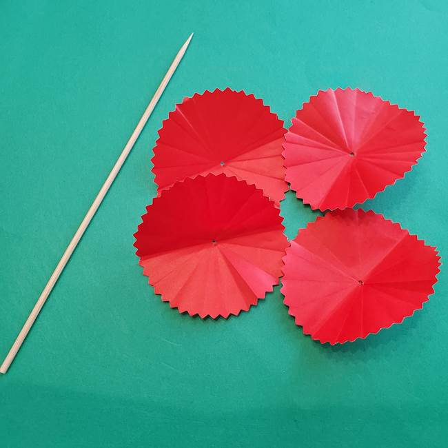 カーネーションの折り紙 本格的でリアルな花の作り方①花(16)