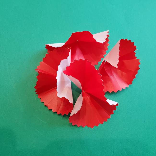 カーネーションの折り紙 本格的でリアルな花の作り方①花(20)
