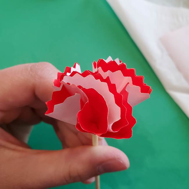 カーネーションの折り紙 本格的でリアルな花の作り方①花(30)