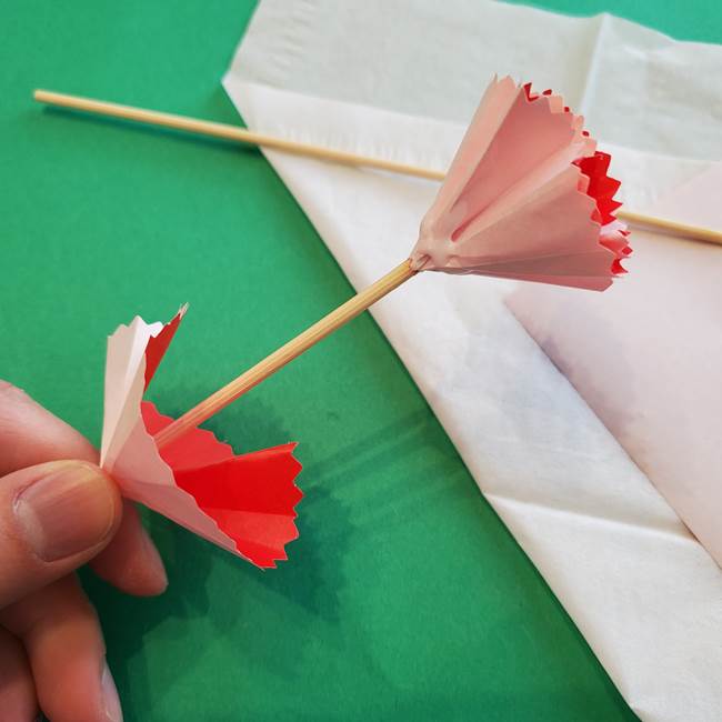 カーネーションの折り紙 本格的でリアルな花の作り方①花(31)