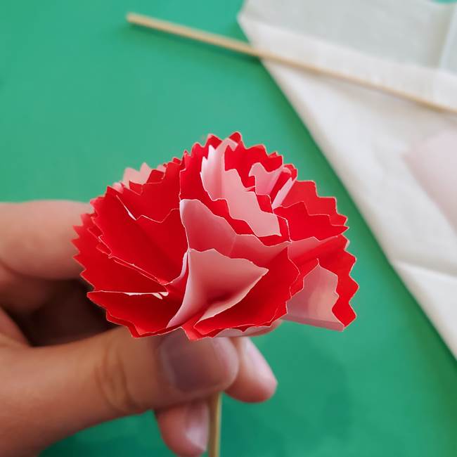 カーネーションの折り紙 本格的でリアルな花の作り方①花(32)