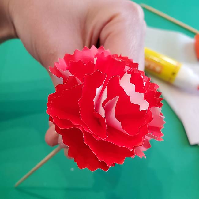 カーネーションの折り紙 本格的でリアルな花の作り方①花(34)