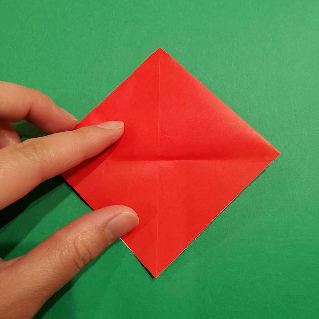 スイカの折り紙 両面とも三角になる作り方折り方(15)