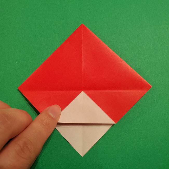 スイカの折り紙 両面とも三角になる作り方折り方(16)