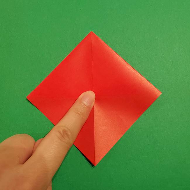 スイカの折り紙 両面とも三角になる作り方折り方(19)