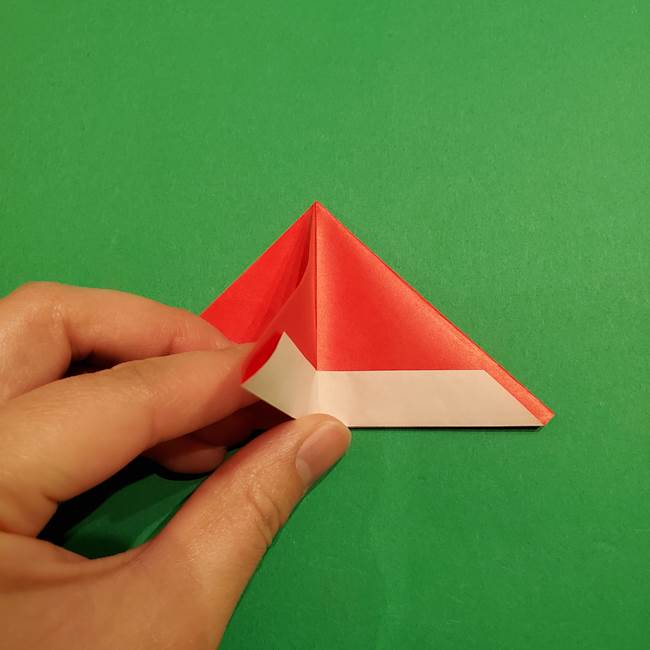スイカの折り紙 両面とも三角になる作り方折り方(21)