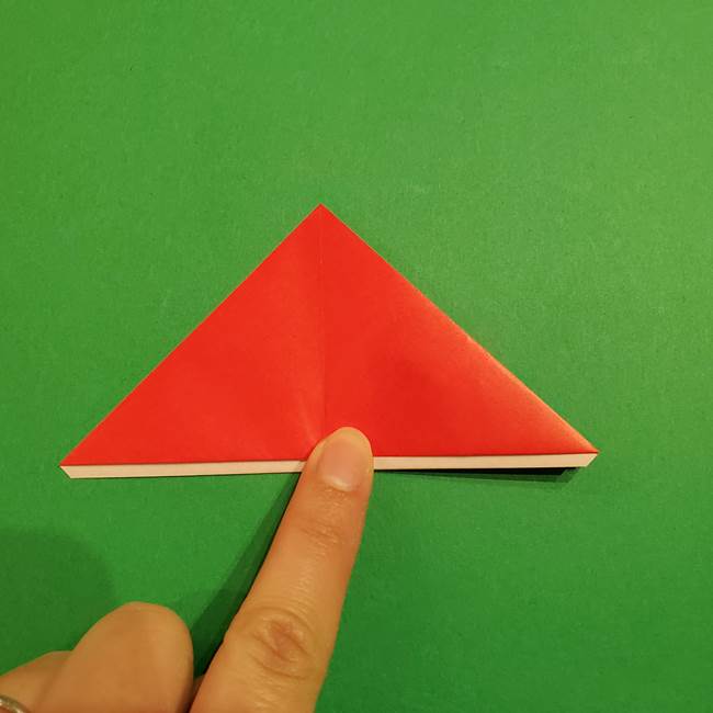 スイカの折り紙 両面とも三角になる作り方折り方(22)