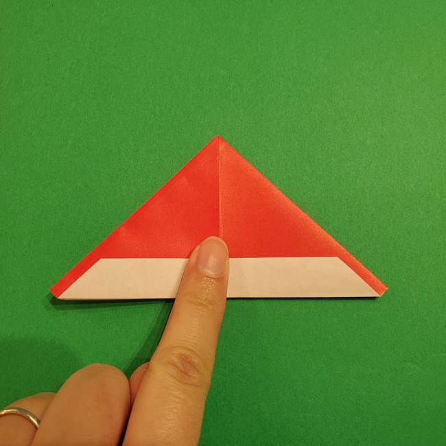 スイカの折り紙 両面とも三角になる作り方折り方(23)