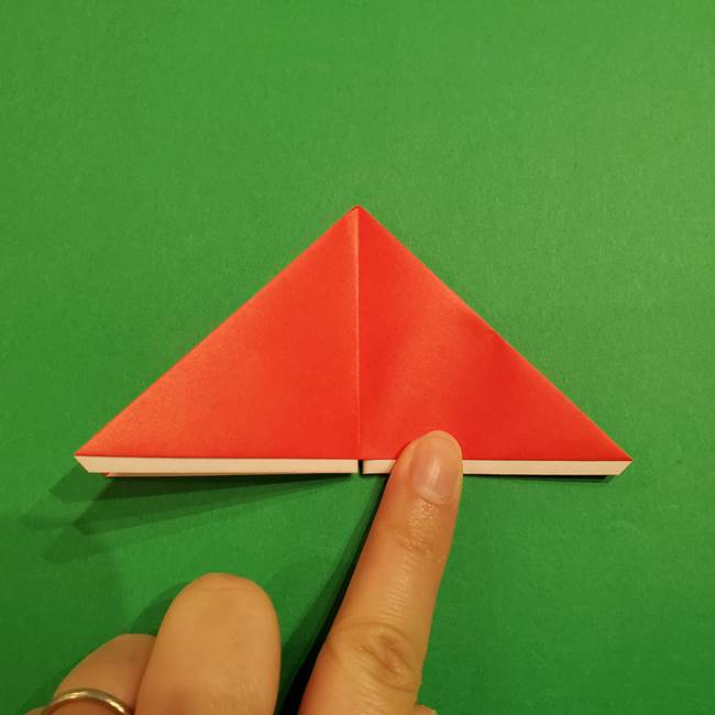 スイカの折り紙 両面とも三角になる作り方折り方(24)