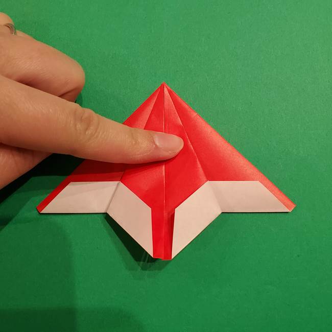 スイカの折り紙 両面とも三角になる作り方折り方(25)