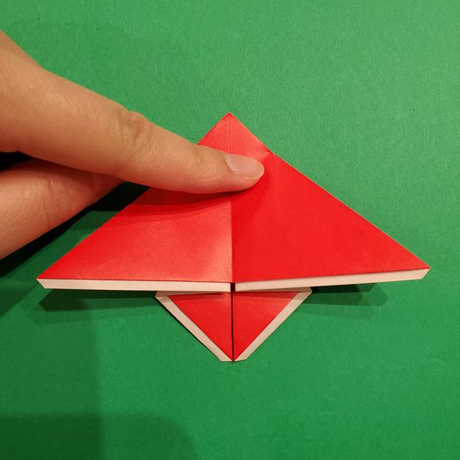 スイカの折り紙 両面とも三角になる作り方折り方(26)