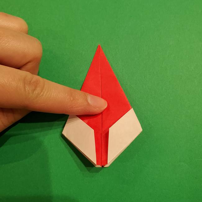 スイカの折り紙 両面とも三角になる作り方折り方(27)