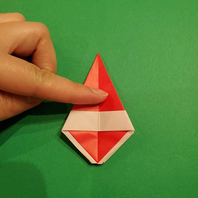 スイカの折り紙 両面とも三角になる作り方折り方(31)