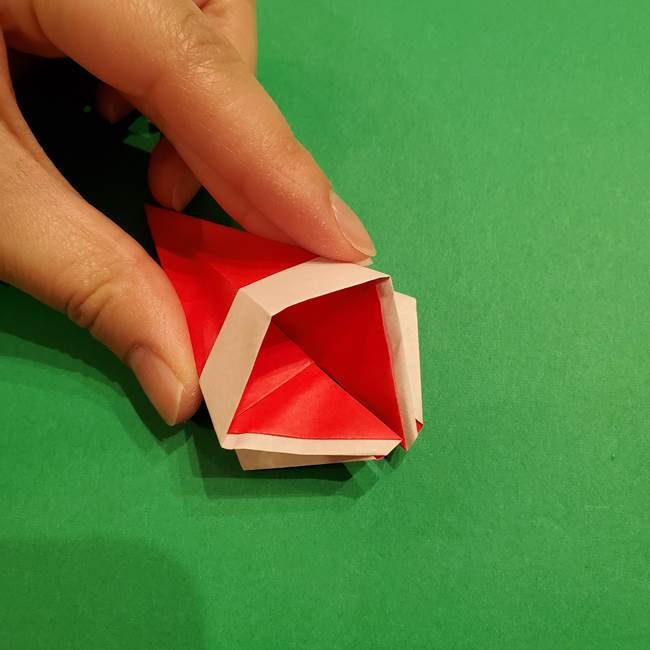 スイカの折り紙 両面とも三角になる作り方折り方(32)