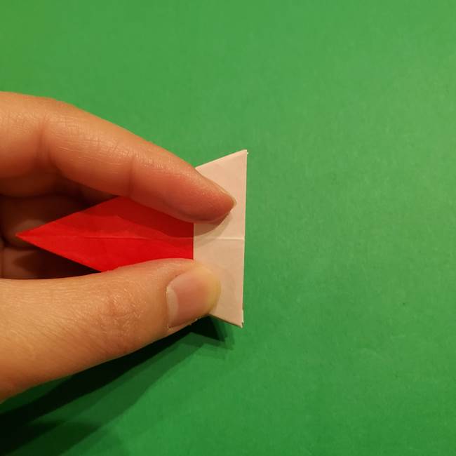 スイカの折り紙 両面とも三角になる作り方折り方(34)