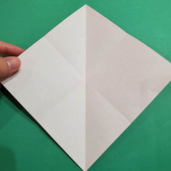 スイカの折り紙 両面とも三角になる作り方折り方(7)
