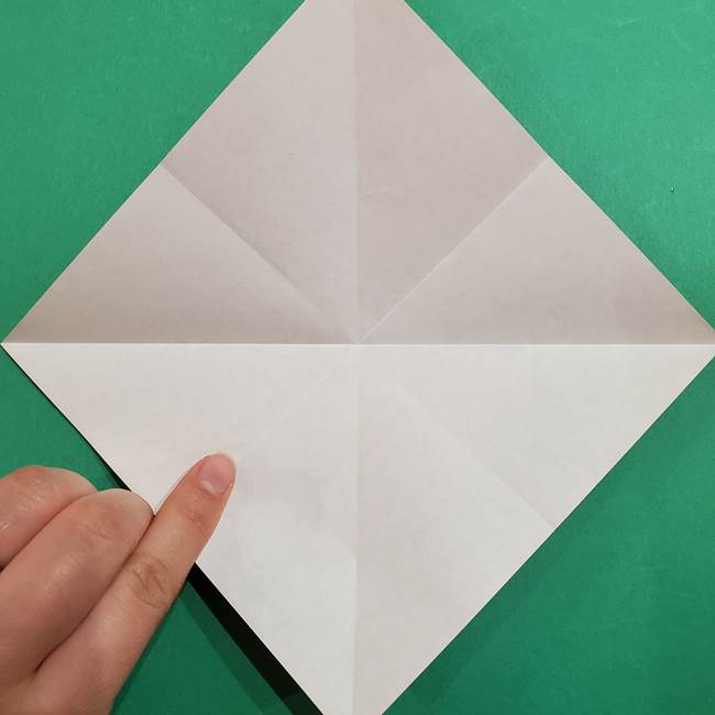 スイカの折り紙 両面とも三角になる作り方折り方(9)