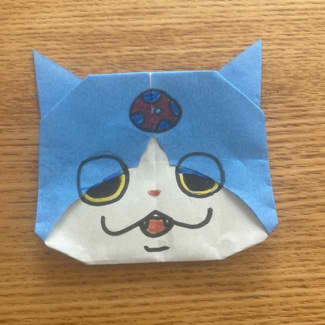 妖怪ウォッチの折り紙 デカニャンの折り方(顔)作り方 (29)