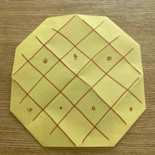 折り紙 パイナップルの簡単な作り方(実の折り方 (10)