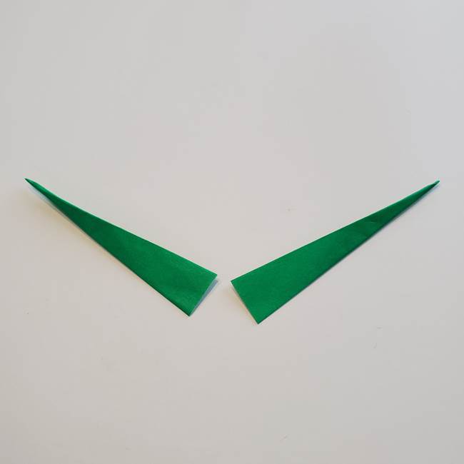 折り紙「カーネーションの葉っぱ」の折り方作り方①葉っぱ(15)