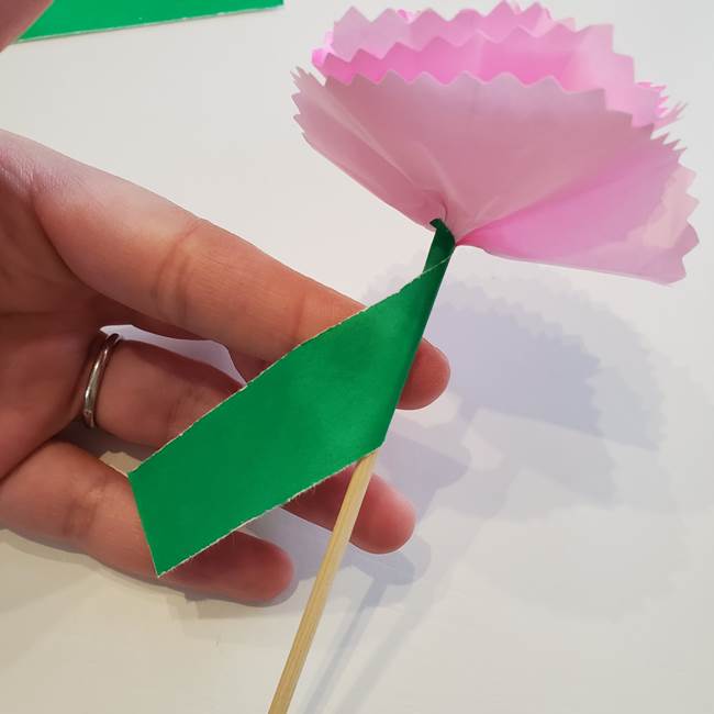 折り紙「カーネーションの葉っぱ」の折り方作り方②組み合わせ(6)