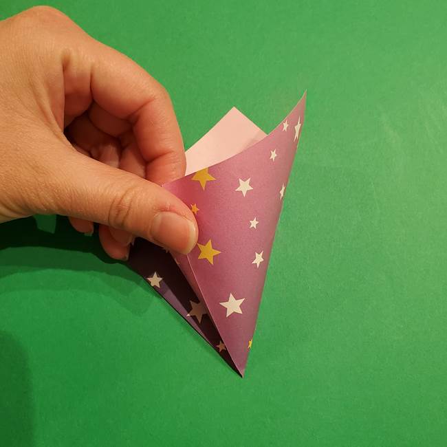 折り紙おもちゃ アイスクリーム カップの作り方折り方②カップ(10)