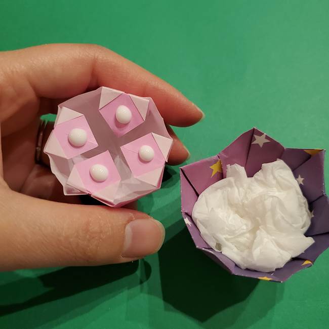 折り紙おもちゃ アイスクリーム カップの作り方折り方③完成(4)