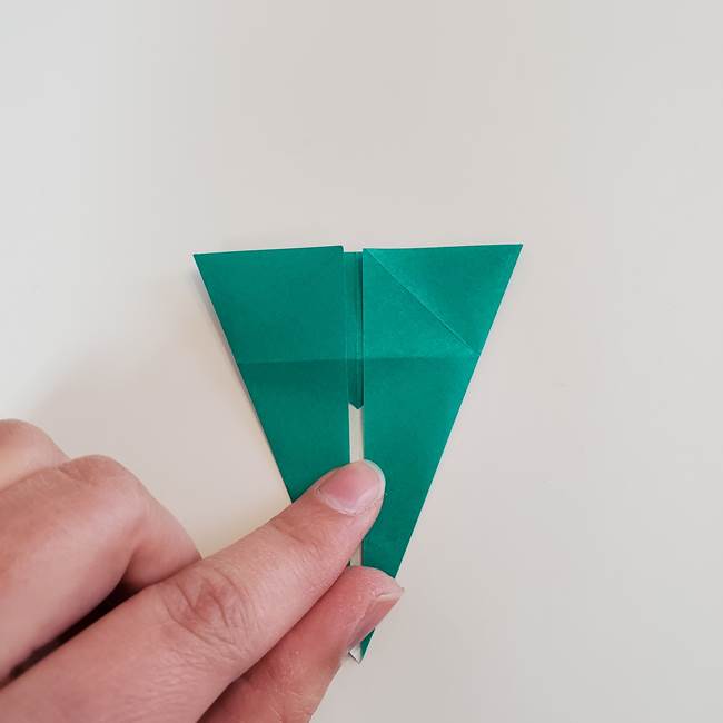 折り紙で朝顔の葉の折り方作り方(13)