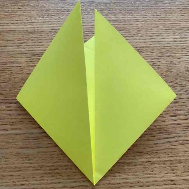 折り紙のキイロイトリの折り方作り方 (4)
