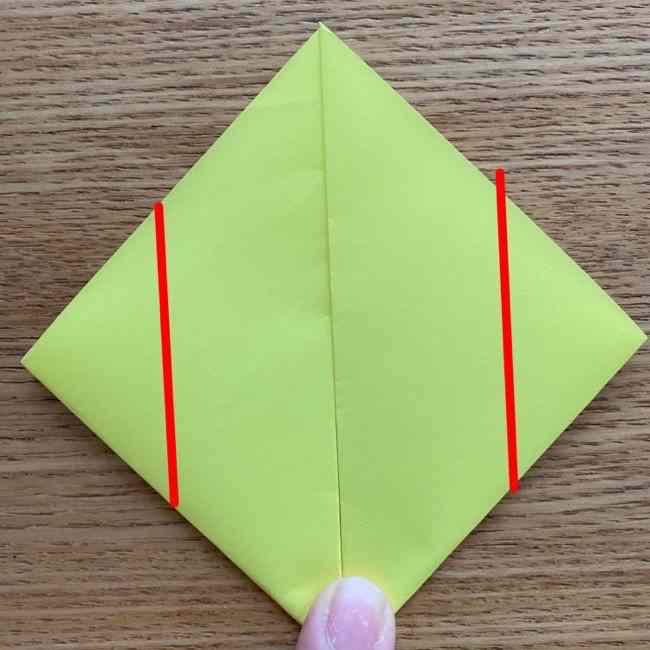 折り紙のキイロイトリの折り方作り方 (5)