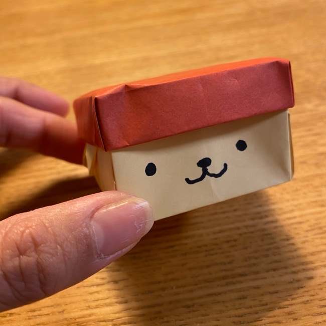折り紙のポムポムプリン 立体的な箱の折り方作り方☆