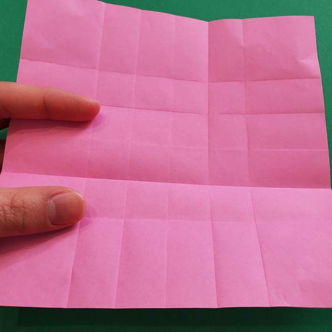 折り紙の花ダリア(12枚)の折り方作り方①折り筋(10)