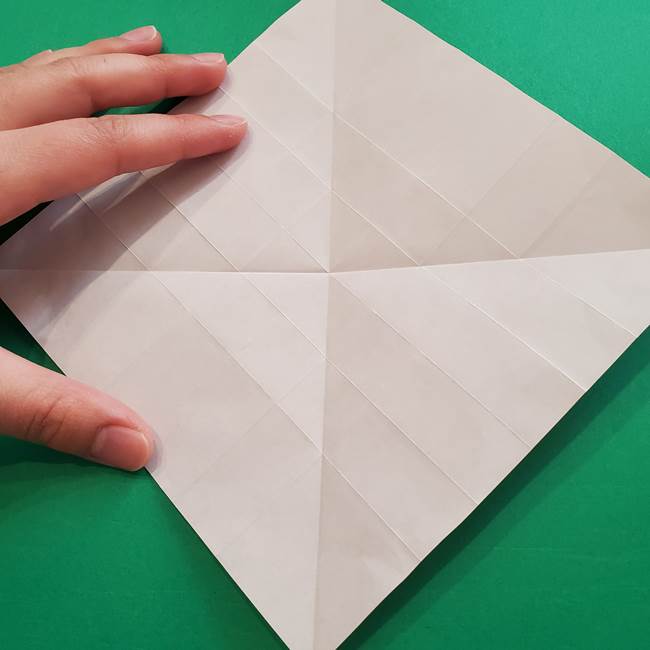 折り紙の花ダリア(12枚)の折り方作り方①折り筋(12)