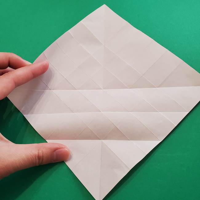 折り紙の花ダリア(12枚)の折り方作り方①折り筋(17)
