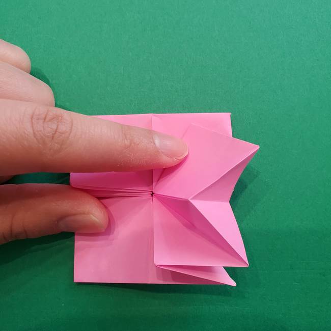 折り紙の花ダリア(12枚)の折り方作り方②折る(10)