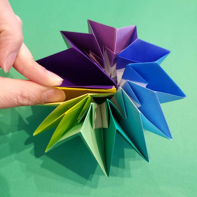 折り紙の花火 12枚でつくる意外と簡単な作り方折り方②組み立て(30)