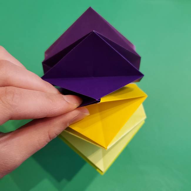 折り紙の花火 12枚でつくる意外と簡単な作り方折り方②組み立て(31)