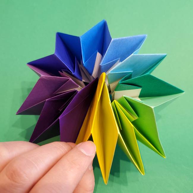 折り紙の花火 12枚でつくる意外と簡単な作り方折り方②組み立て(32)