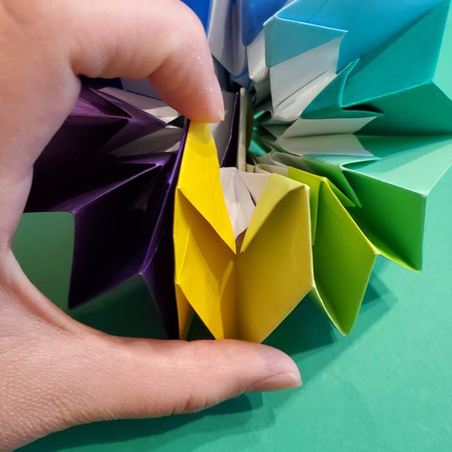 折り紙の花火 12枚でつくる意外と簡単な作り方折り方②組み立て(35)