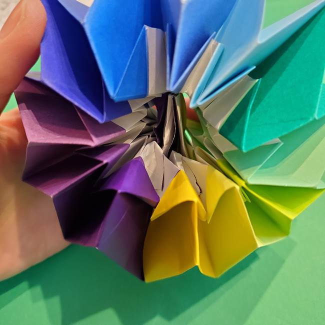 折り紙の花火 12枚でつくる意外と簡単な作り方折り方②組み立て(36)