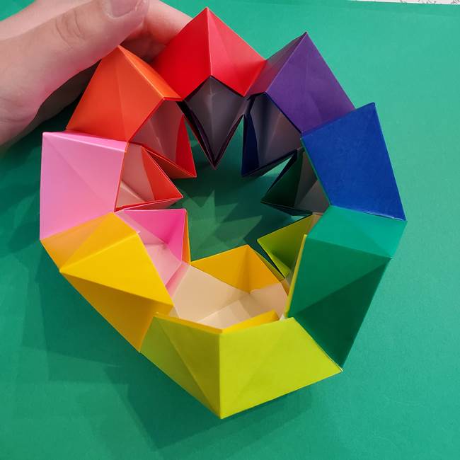 折り紙の花火 8枚でつくる簡単な折り方作り方②組み立て(17)