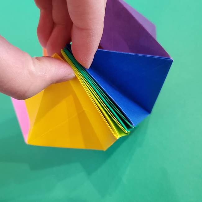 折り紙の花火 8枚でつくる簡単な折り方作り方②組み立て(18)