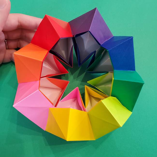 折り紙の花火 8枚でつくる簡単な折り方作り方②組み立て(19)