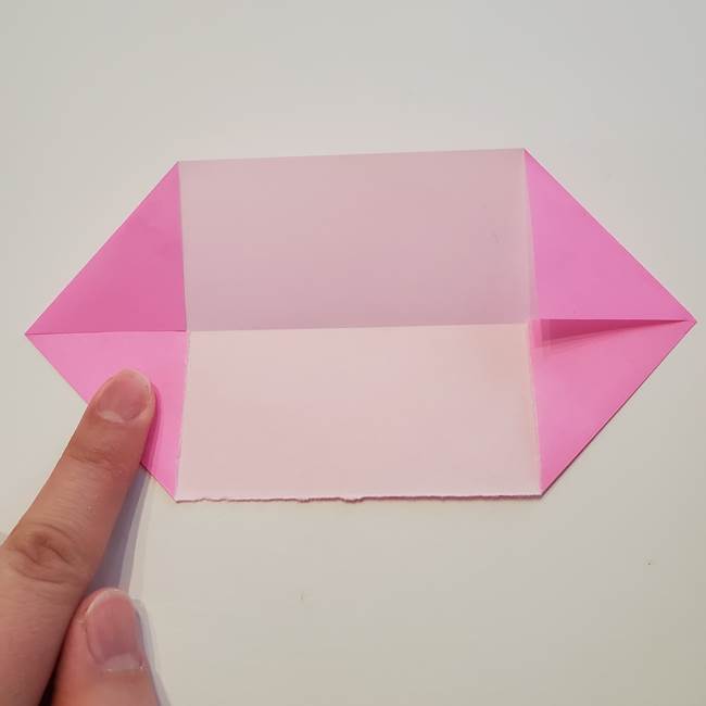 折り紙の蓮(ハス)の花☆立体的な作り方折り方①花(4)