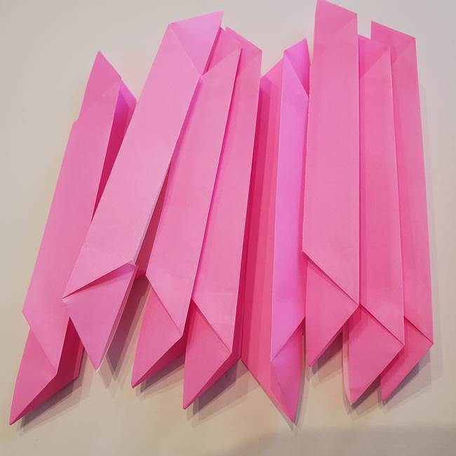 折り紙の蓮(ハス)の花☆立体的な作り方折り方①花(9)