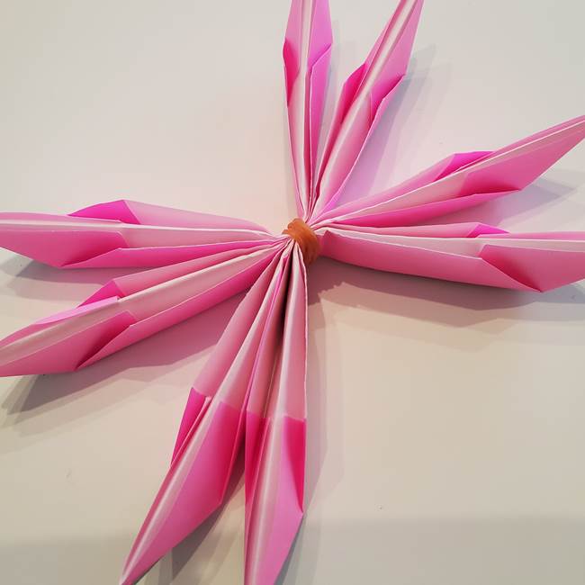 折り紙の蓮(ハス)の花☆立体的な作り方折り方③完成(13)