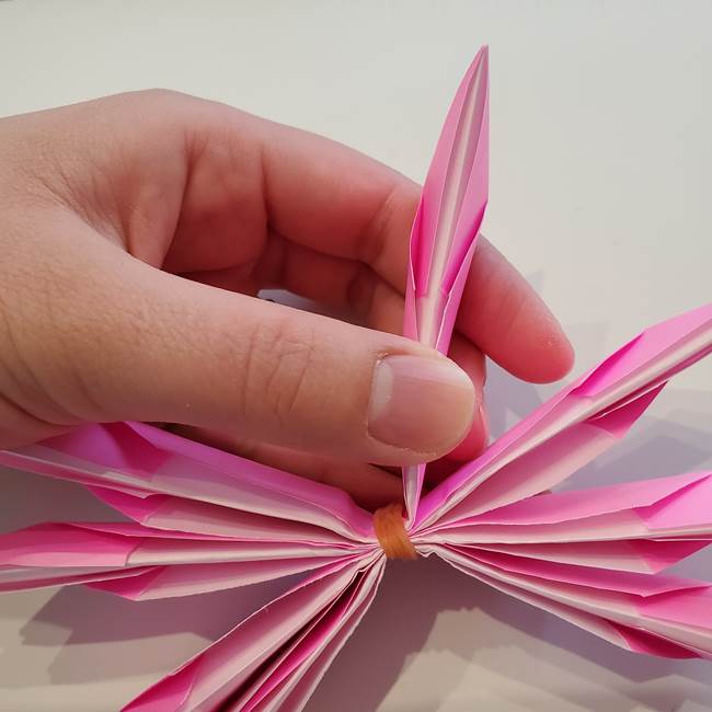折り紙の蓮(ハス)の花☆立体的な作り方折り方③完成(14)