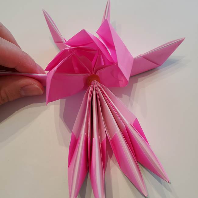 折り紙の蓮(ハス)の花☆立体的な作り方折り方③完成(19)